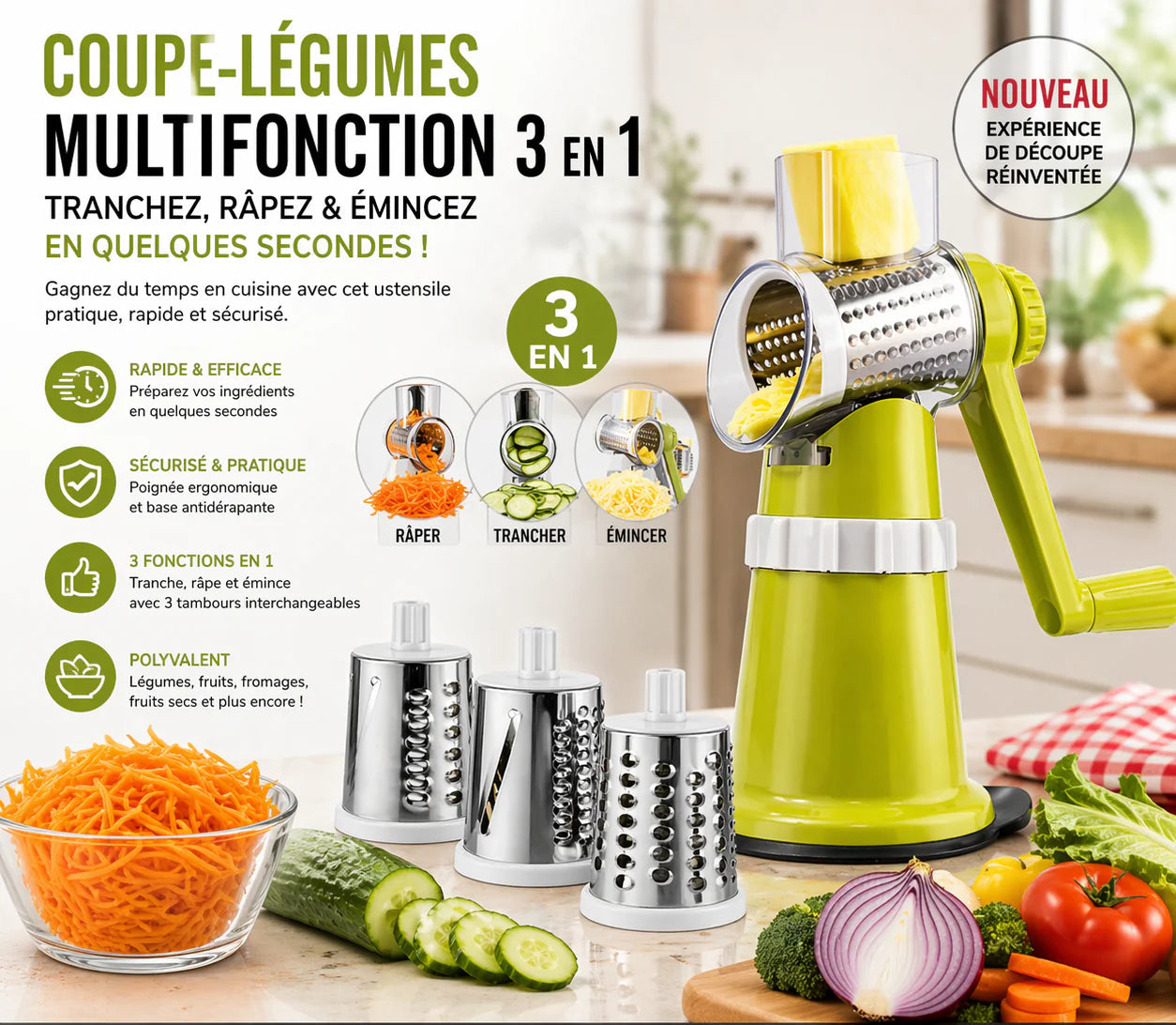 Hachoir Manuel Cuisine 3en1 - Coupe-Légumes Rapide