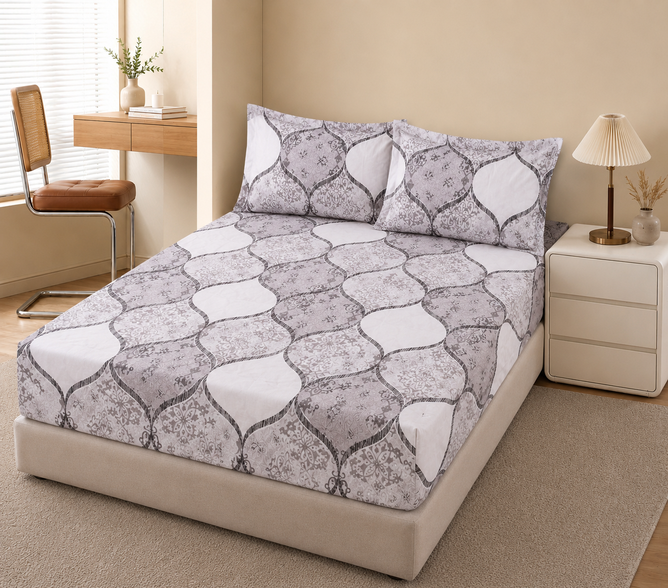 Modern House – 2PCS Bed Sheet Set Fleurie 2 Places-7