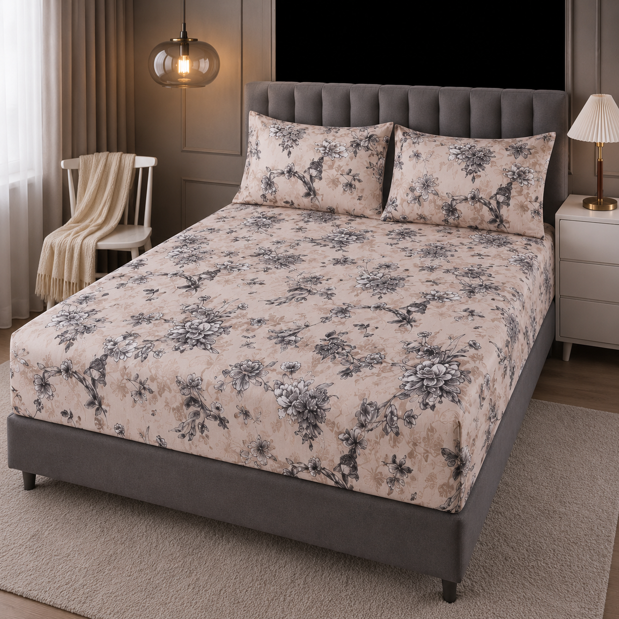 Modern House – 2PCS Bed Sheet Set Fleurie 2 Places-6