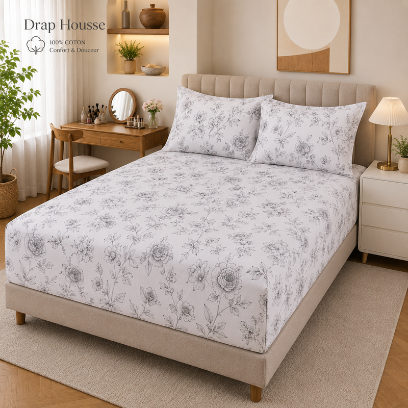 Modern House – 2PCS Bed Sheet Set Fleurie 2 Places-4