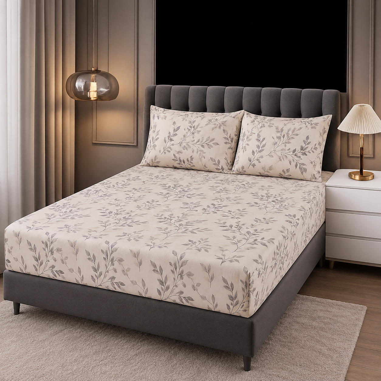 Modern House – 2PCS Bed Sheet Set Fleurie 2 Places