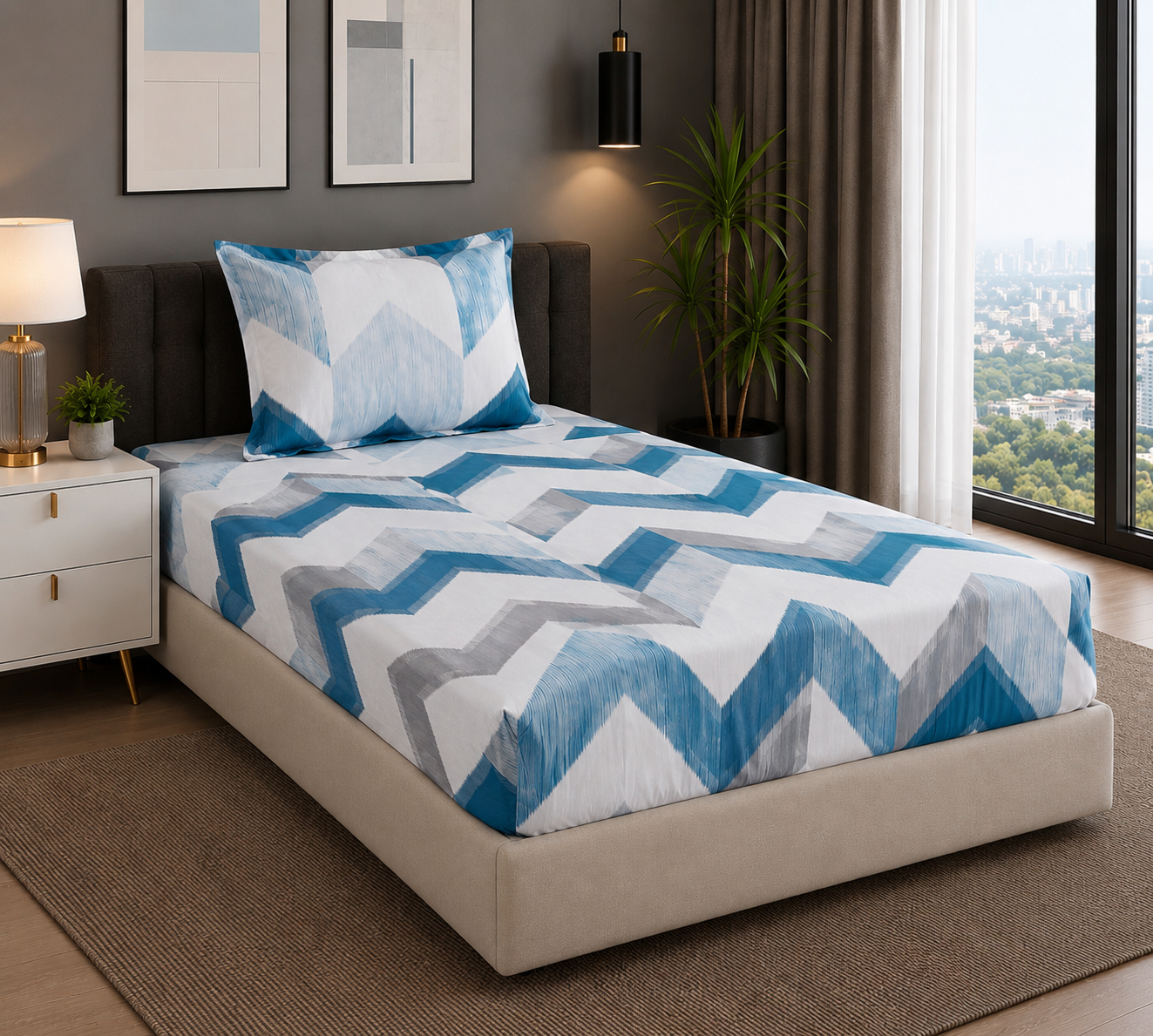 Modern House – 2PCS Bed Sheet Set Fleurie-8