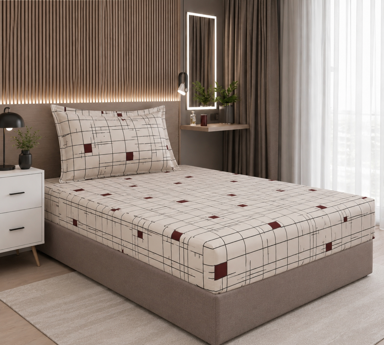 Modern House – 2PCS Bed Sheet Set Fleurie-3