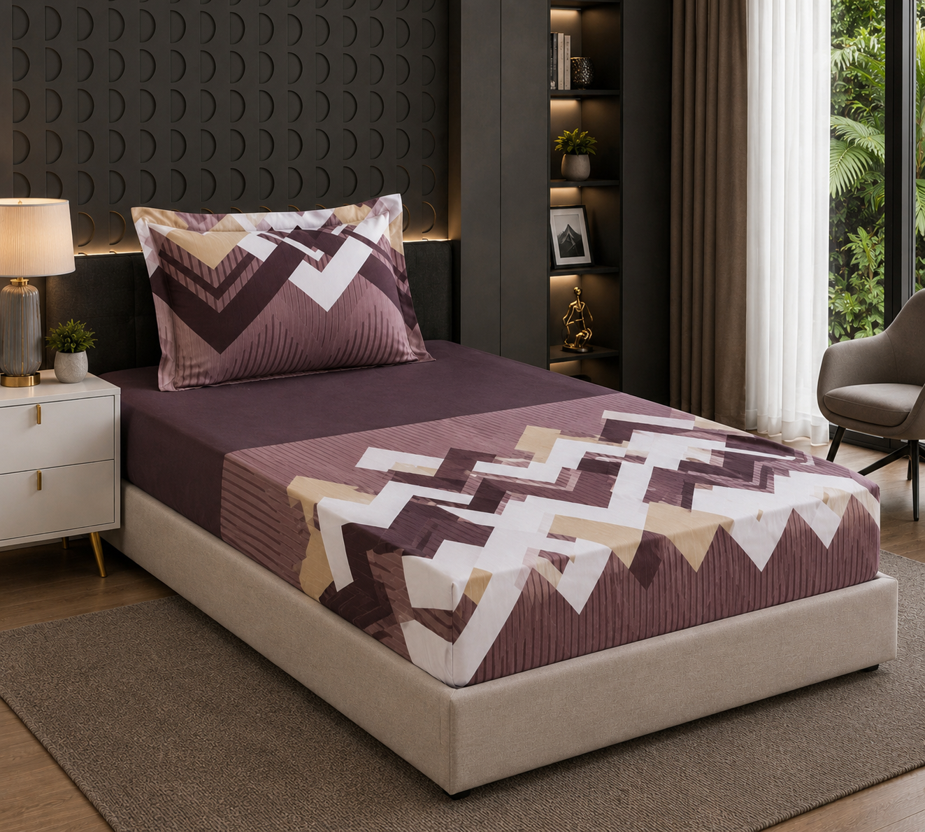 Modern House – 2PCS Bed Sheet Set Fleurie-4