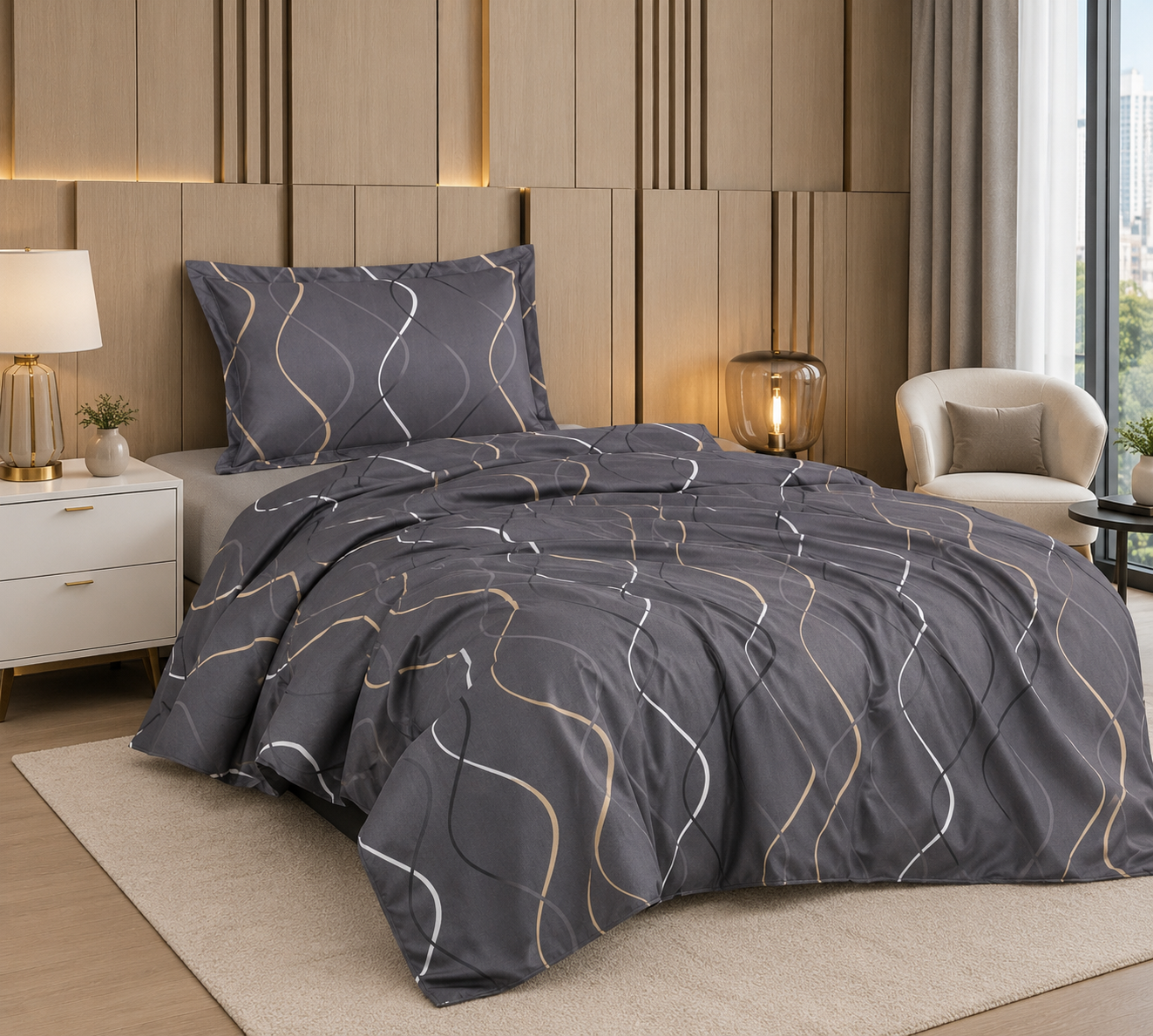 Ensemble Housse de Couette Moderne 3PCS-8