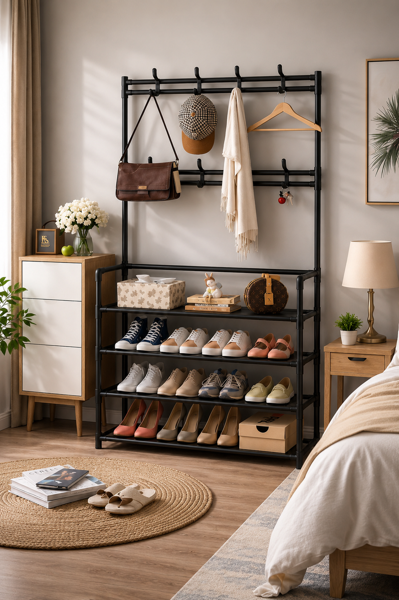 Porte-Vêtements Moderne avec Étagères-1