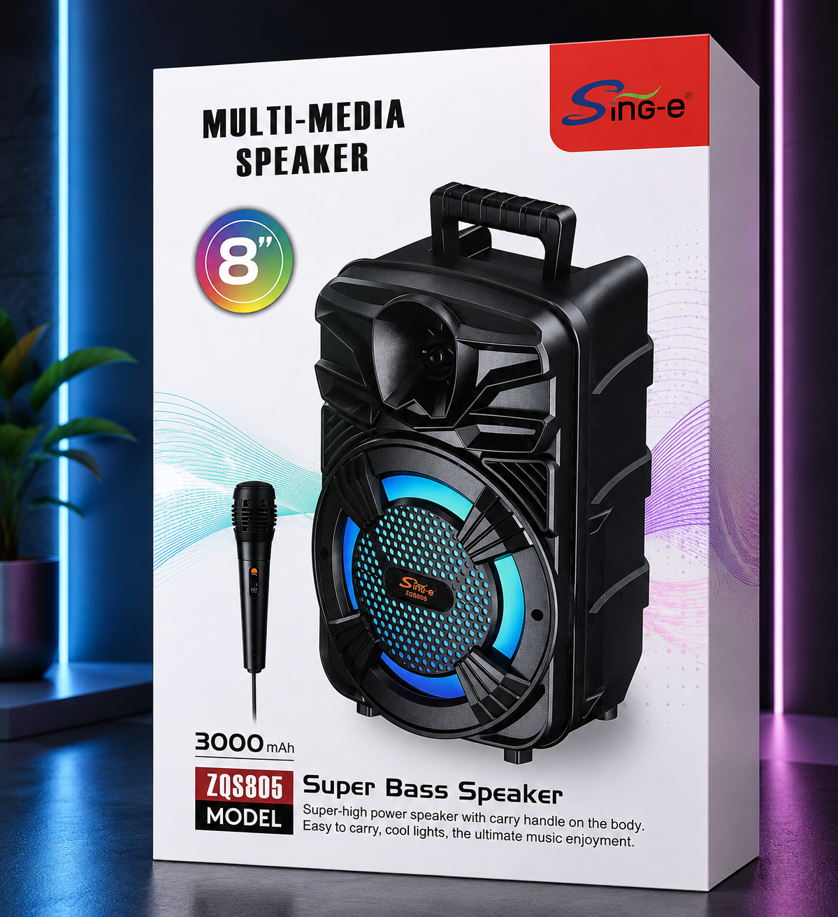 Haut-Parleur Bluetooth Sing-e ZQS805 – 8 Pouces