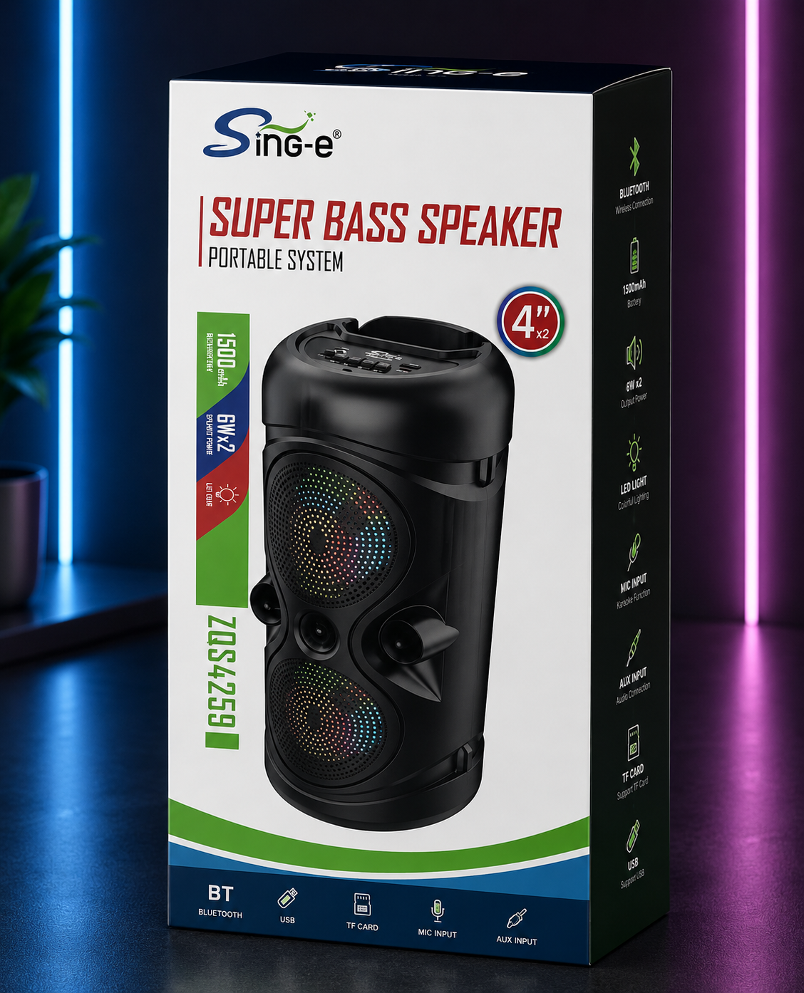 Enceinte Bluetooth Sing-e ZQS4259 – Super Bass Speaker