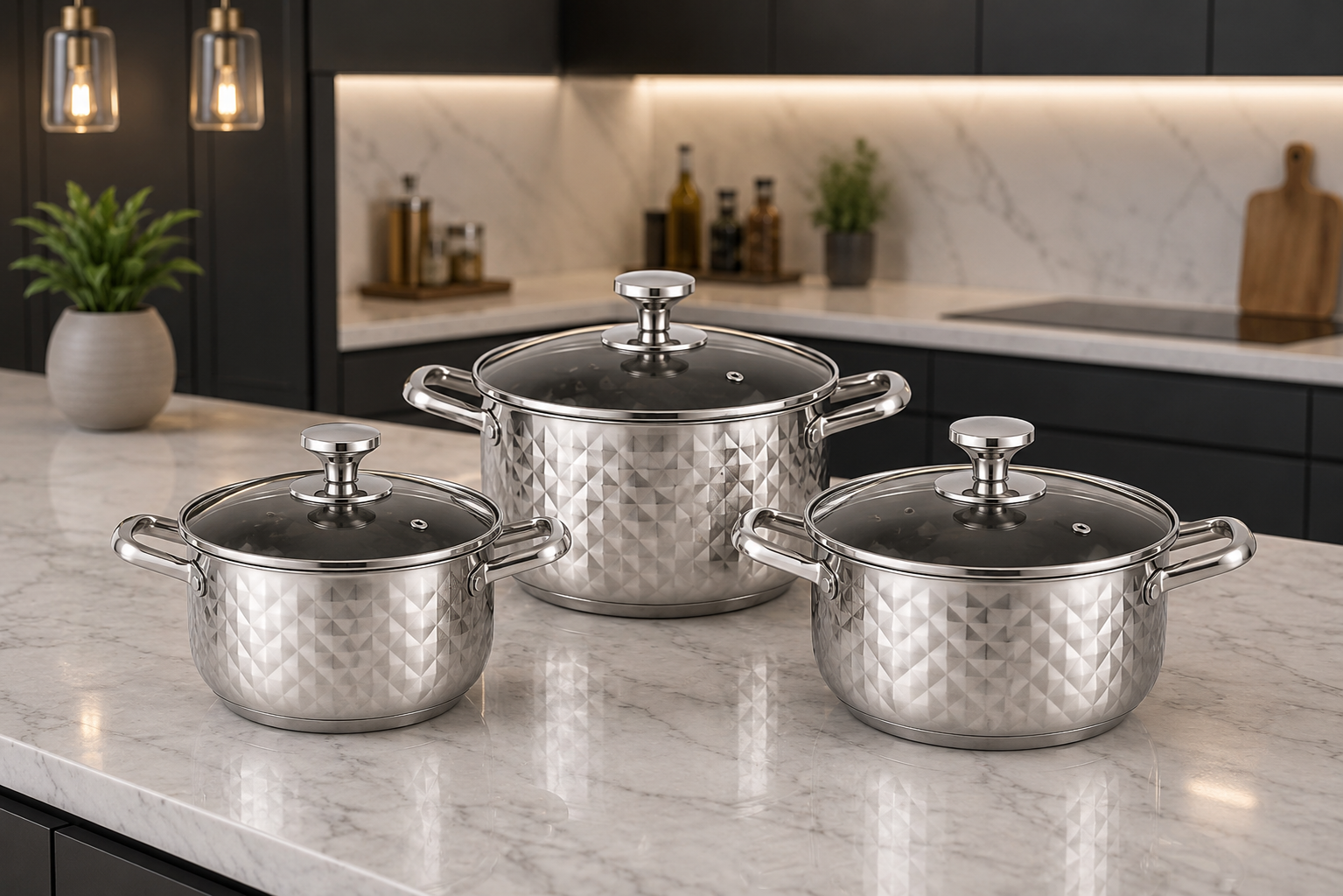 Ensemble Marmites Inox 6 PCS-1