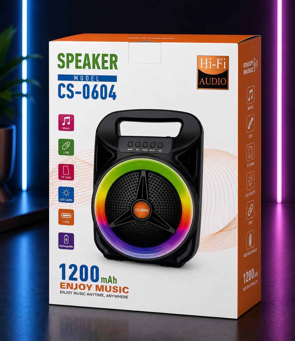 Enceinte Bluetooth CS-0604 – Hi-Fi Audio