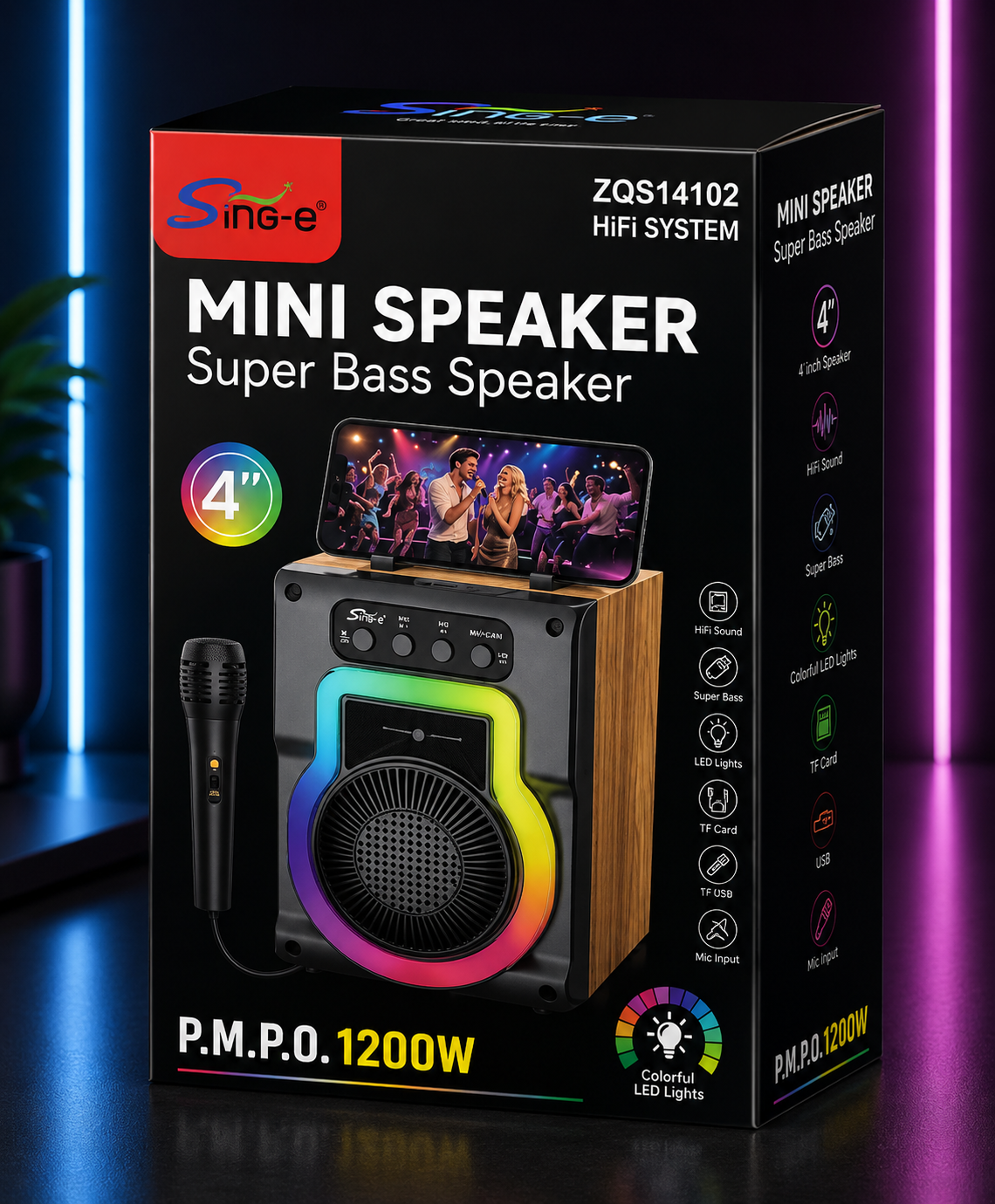 Enceinte Bluetooth Sing-e ZQS14102 – Mini Speaker 4"