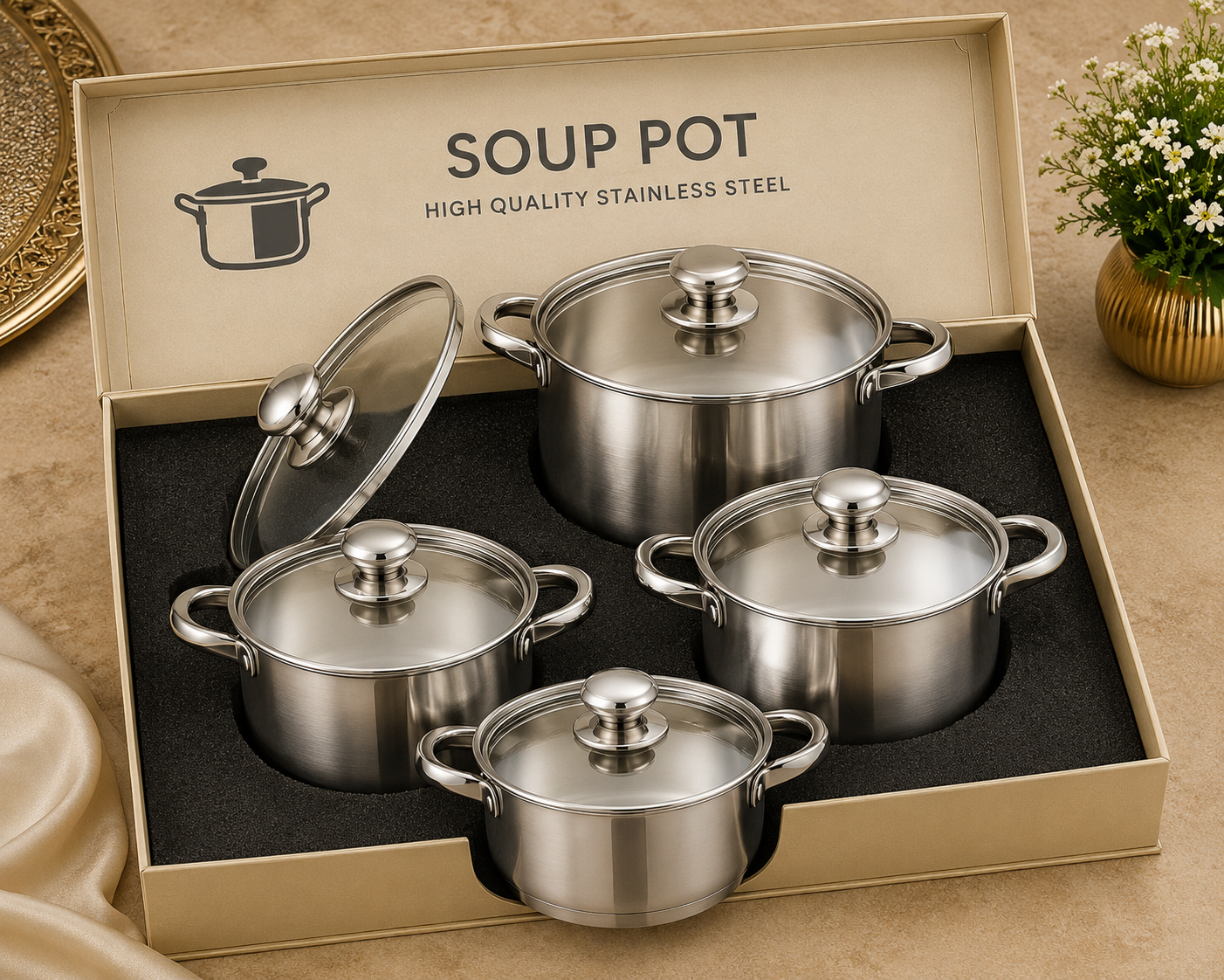 Ensemble Marmites Inox – 8 PCS-1
