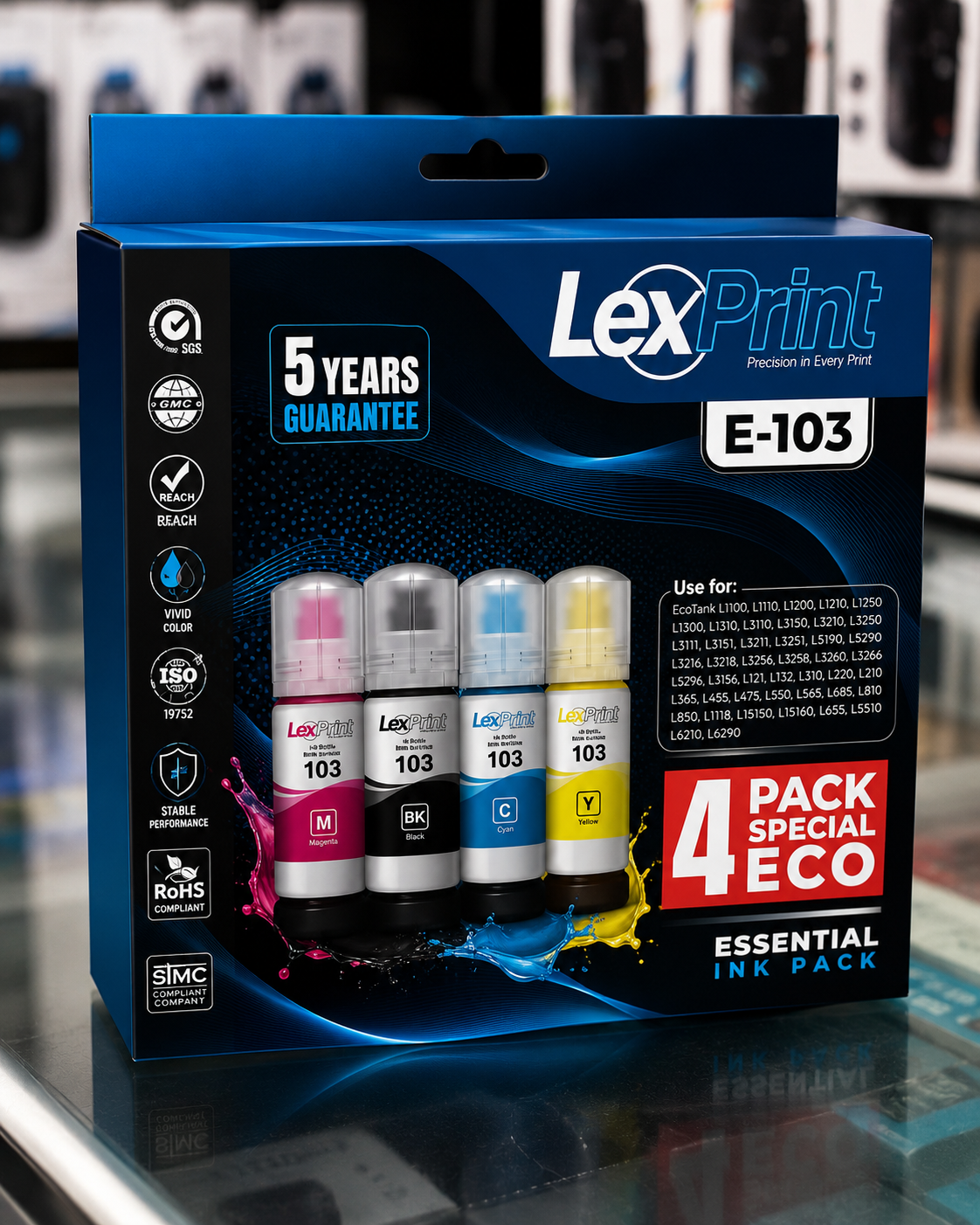 Pack d'Encre LexPrint E-103 (4 Couleurs)-1