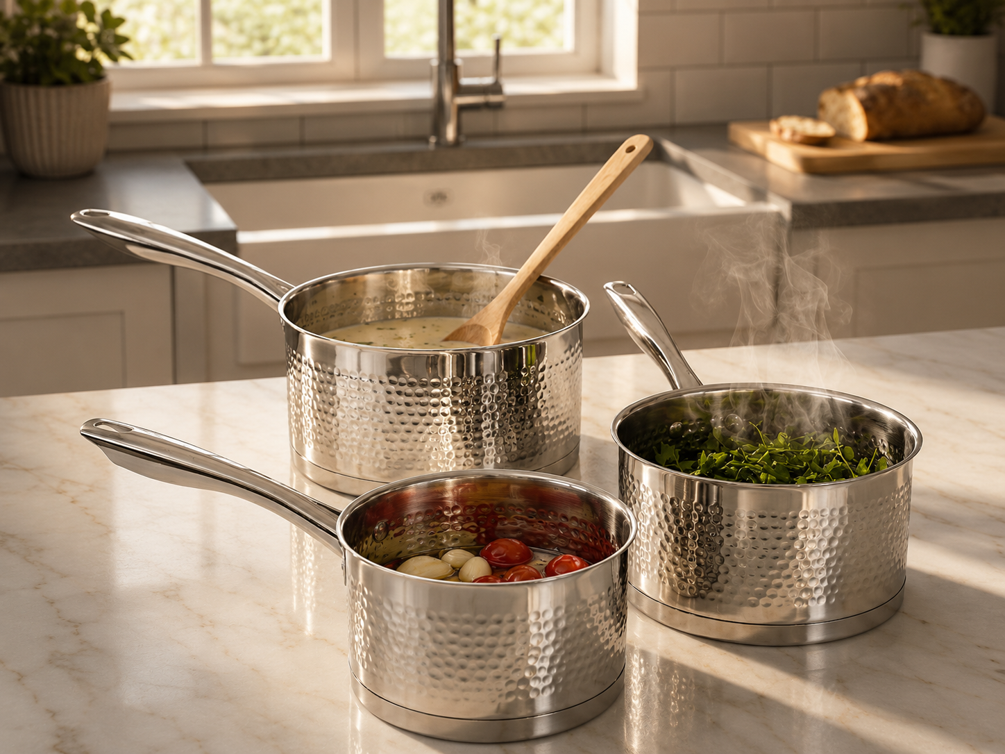 Ensemble Casseroles Inox AMS – 3 PCS-1