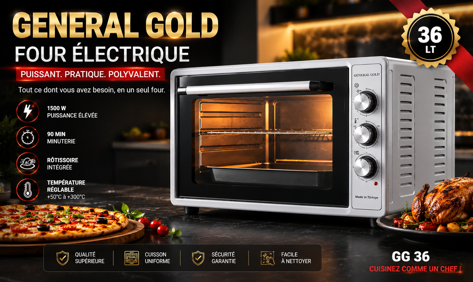 Four Électrique GENERAL GOLD GG36 – 36 Litres-1