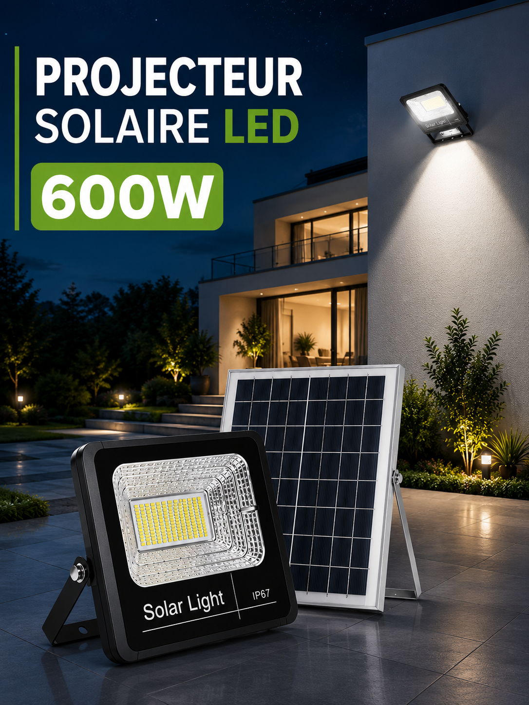 Projecteur Solaire LED 600W-1