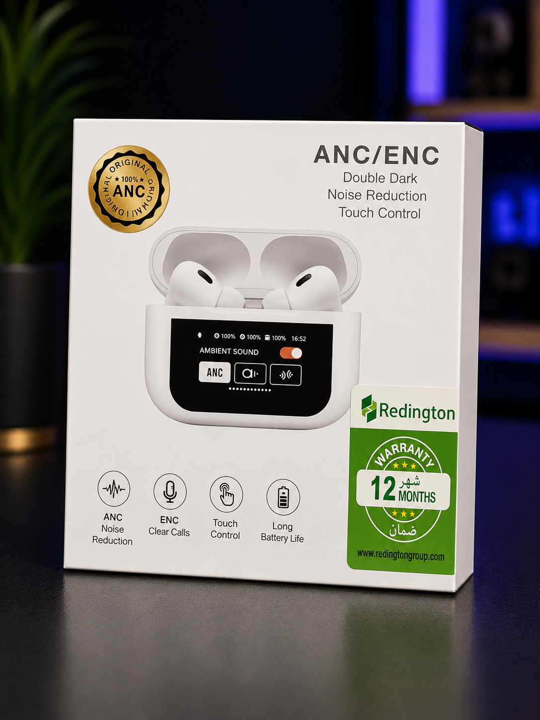 "Écouteurs Bluetooth ANC/ENC avec Écran Tactile
