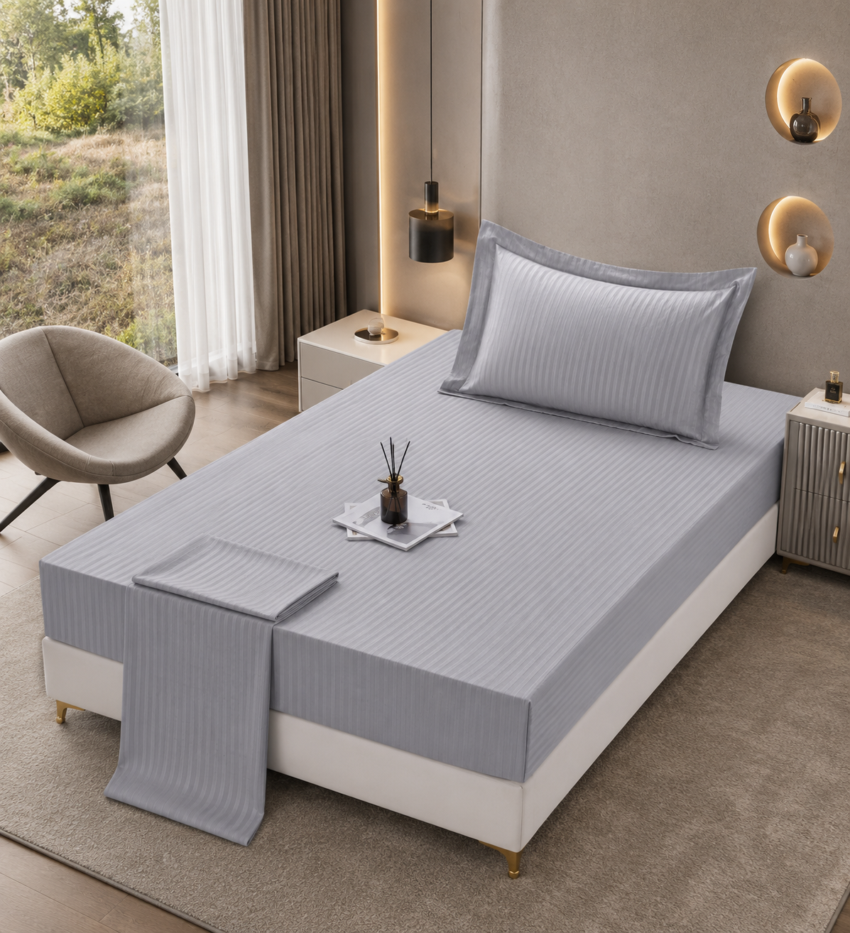 Ensemble Drap House 3PCS Bedding Set-7