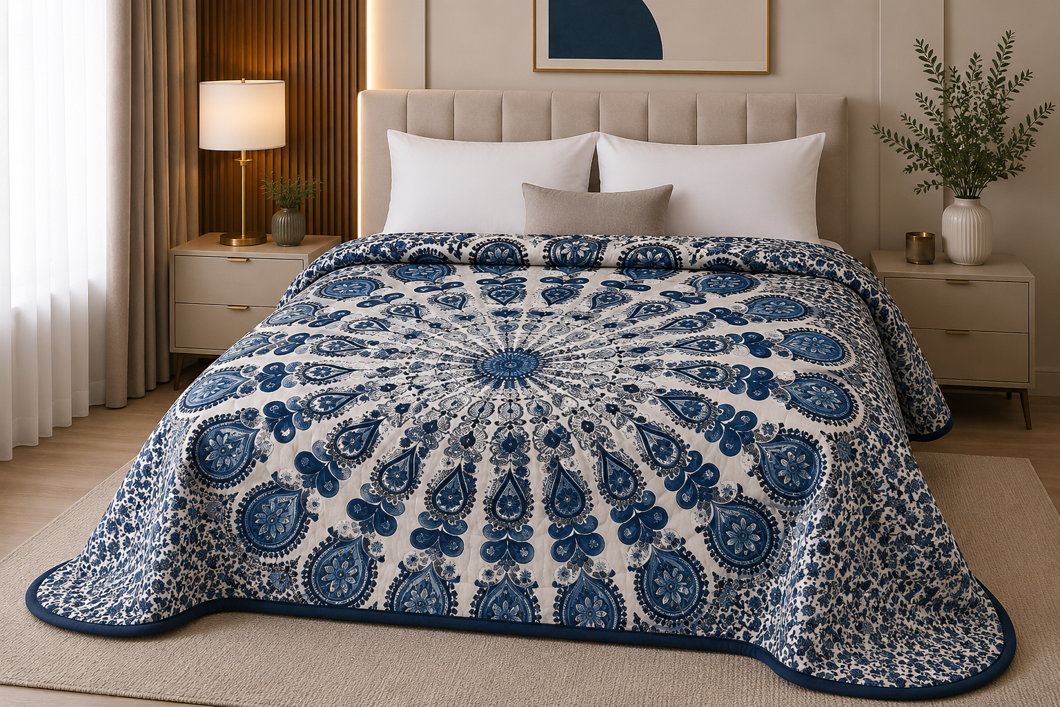 Couverture Golden Mora Motif Bleu – Golden Mora 2 places-3kg-1