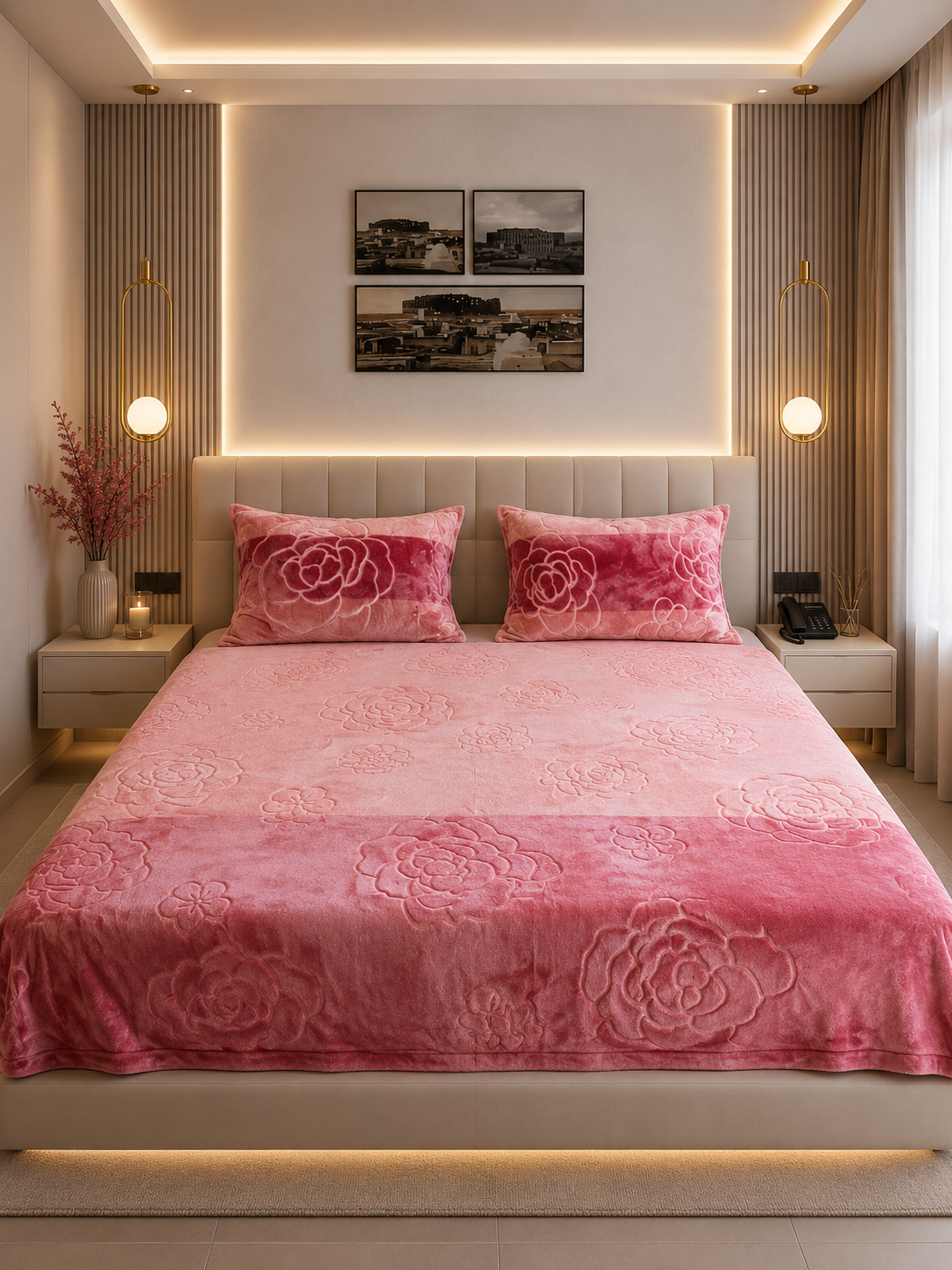Couverture Golden Mora Unie Degardée 3pcs-2