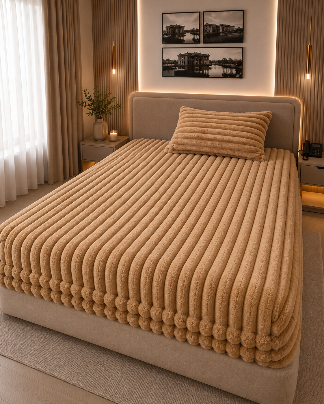 Couverture golden mora housse place reyée